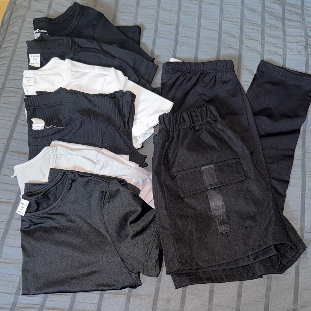 Girls Black and White Clothing Set